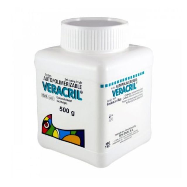 Acrílico Autopolimerizable Jaspeado C x 500 Gr. Veracil Acrílico Autopolimerizable Jaspeado es una resina acrílica (p...