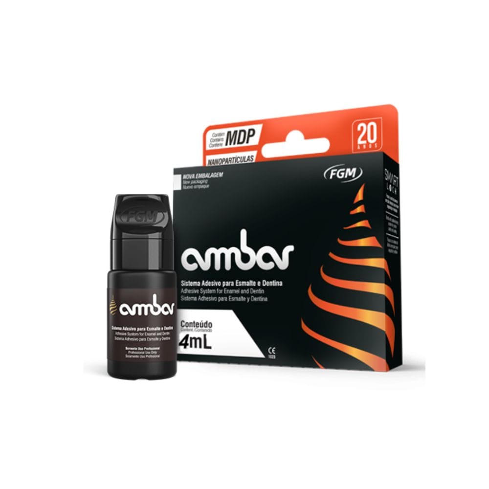 Adhesivo Dental Ambar x 4 ml FGM. Ámbar es un sistema adhesivo fotocurable para esmalte y dentina, responsable por la...