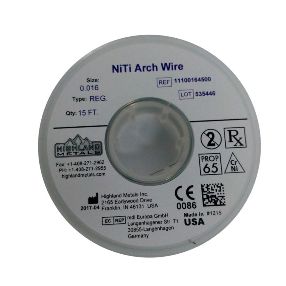 Alambre Niti En Rollo x 5 mts. El alambre NiTi en rollo propiedades excelentes como fuerzas suaves y continuas para u...