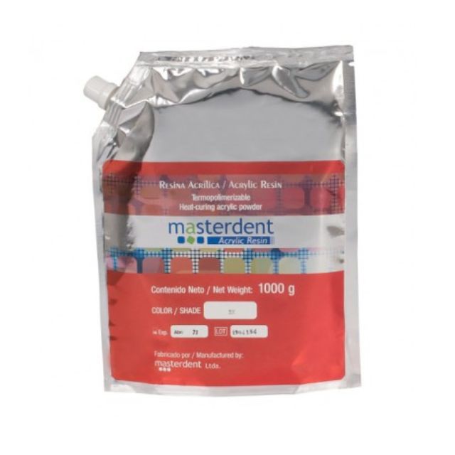 Acrilico Termo 3X x 1000 gr Masterdent. Acrílico termo Cristal, poli metacrilato de metilo, requiere de cocción para ...