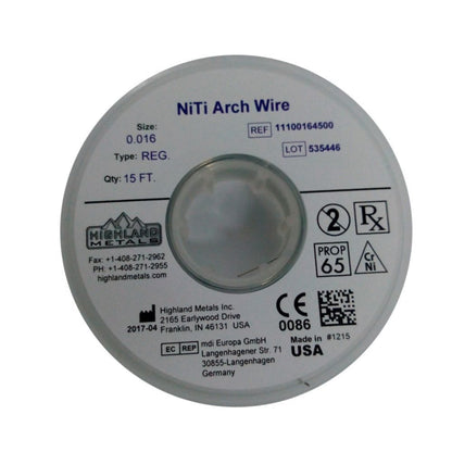 Alambre Niti En Rollo x 5 mts. El alambre NiTi en rollo propiedades excelentes como fuerzas suaves y continuas para u...
