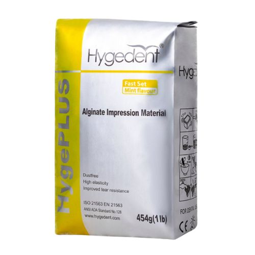 Alginato Hygedent HygePLUS Bolsa x 454 g. Alginato Hygedent HygePLUS es un Alginato amarillo para coronas temporales,...