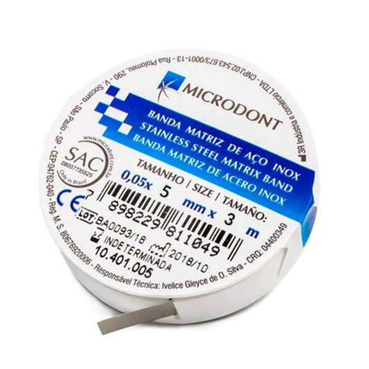 Bandas Matrices x 3Mt Microdont. Las bandas matrices reemplazan una o más paredes ausentes del diente y son ideales p...