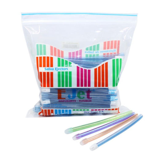 Eyectores de Saliva New Stetic. Eyectores desechables de saliva E-Jet son utilizados directamente en la boca del paci...