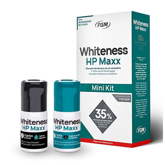 Mini Kit Blanqueamiento Whiteness HP MAX 1 Paciente. Blanqueador a base de peróxido de hidrógeno al 35% para uso en c...
