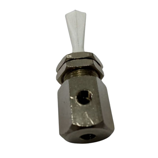 Válvula Cambia Vías De Una Sola Salida. Es una válvula cambia vías que tiene una vía de entrada y dos de salida, en o...